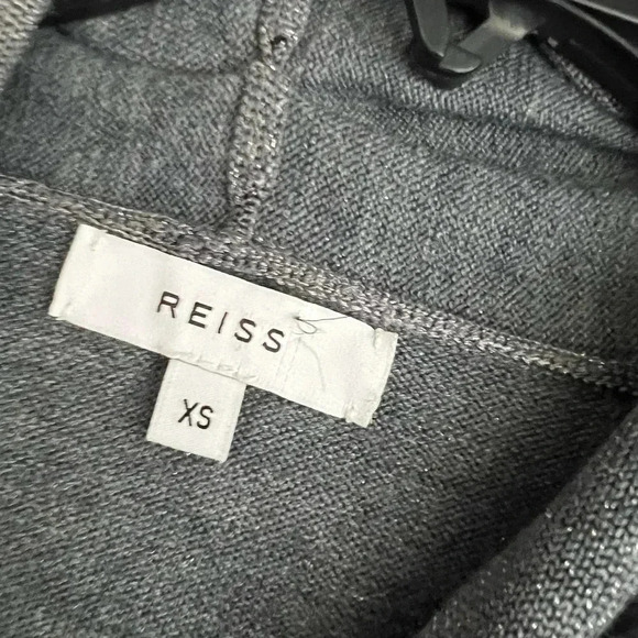 REISS Size XS Long Sleeve Gray Alethia Metallic Knit Dress - Picture 6 of 7